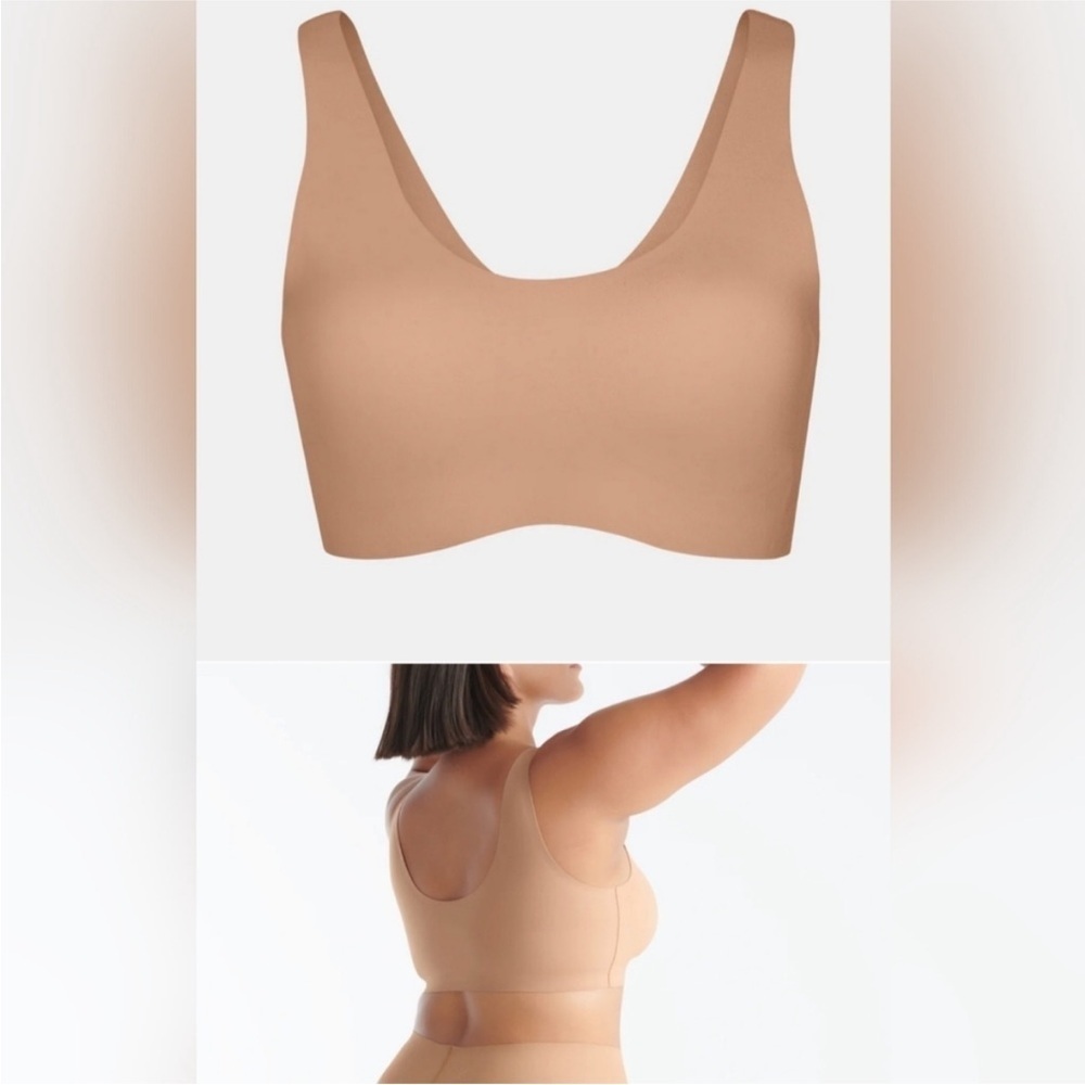 Knix Luxe Lift Wireless Seamless Pullover Beige Nude Bra Sz XL Scoop Neck - Picture 2 of 8